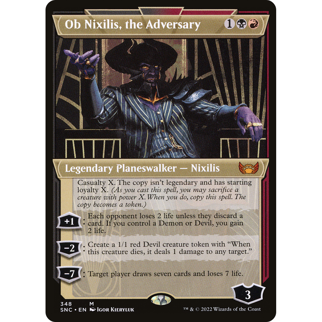 Ob Nixilis, the Adversary (Showcase) (SNC-348) - Streets of New Capenna: (Showcase) Foil