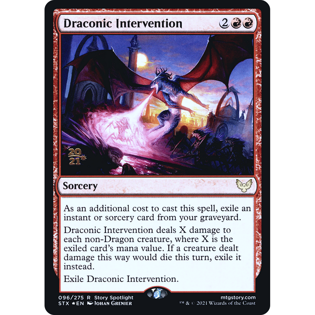 Draconic Intervention (PRE-096) - Strixhaven: School of Mages Promos Foil