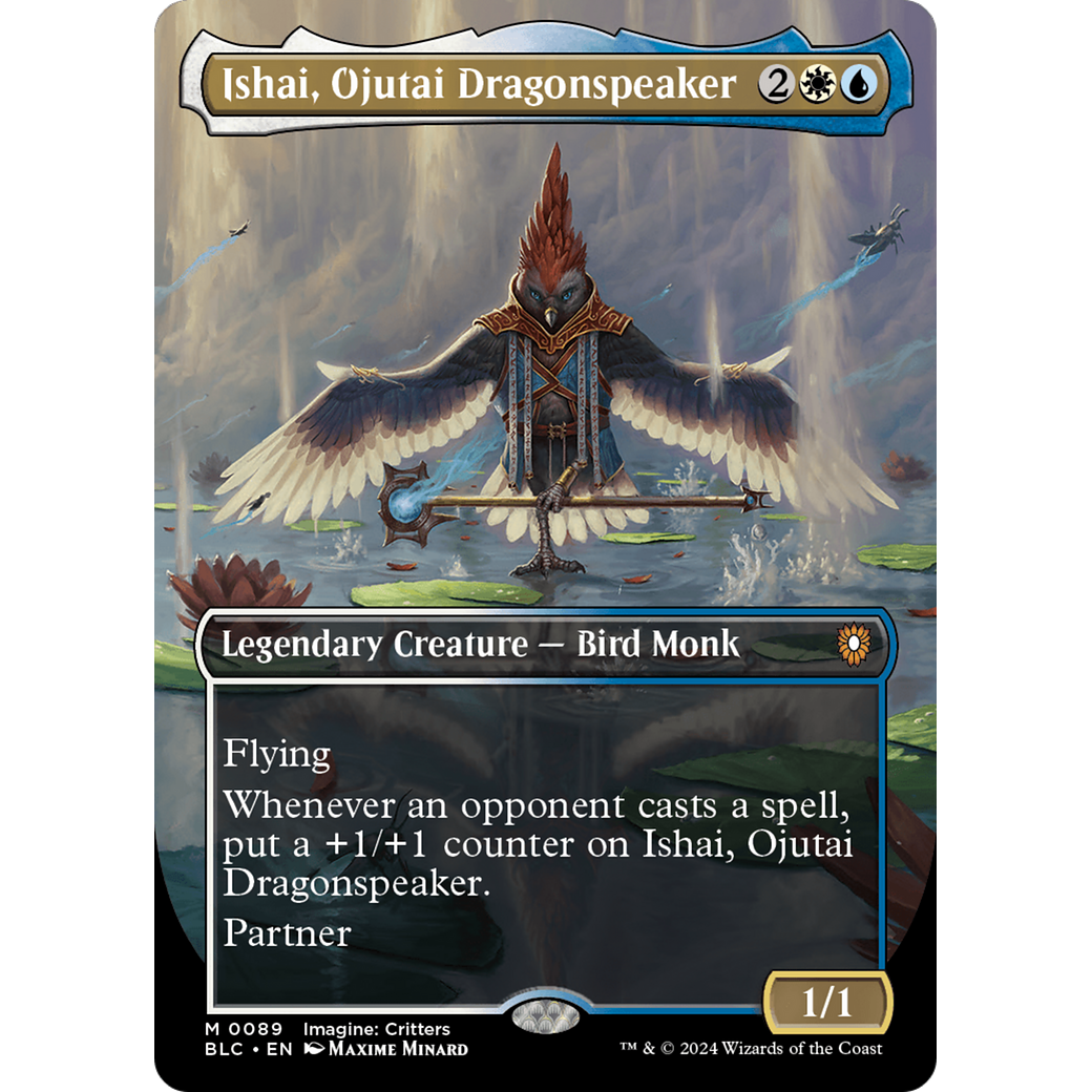Ishai, Ojutai Dragonspeaker (BLC-089) - Bloomburrow Commander (Borderless) Foil