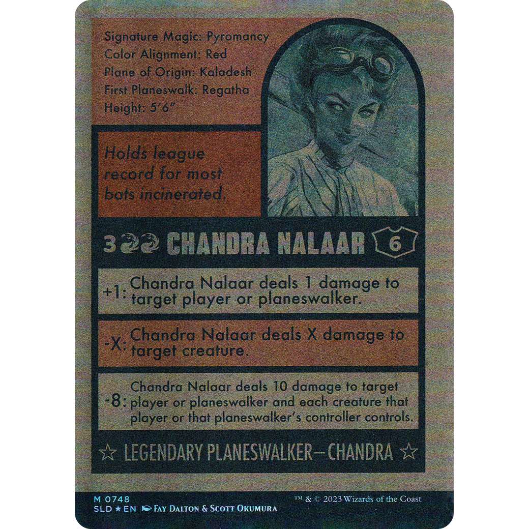 Chandra Nalaar (748) (Autographed) (SLD-748) - Secret Lair Drop: (Full Art) (Borderless) Foil