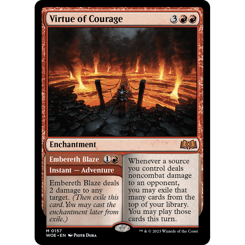 Virtue of Courage // Embereth Blaze (WOE-157) - Wilds of Eldraine Foil