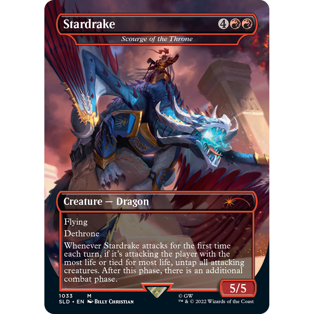 Stardrake - Scourge of the Throne (Borderless) (SLD-1033) - Secret Lair Drop / Stardrake (Borderless) Foil