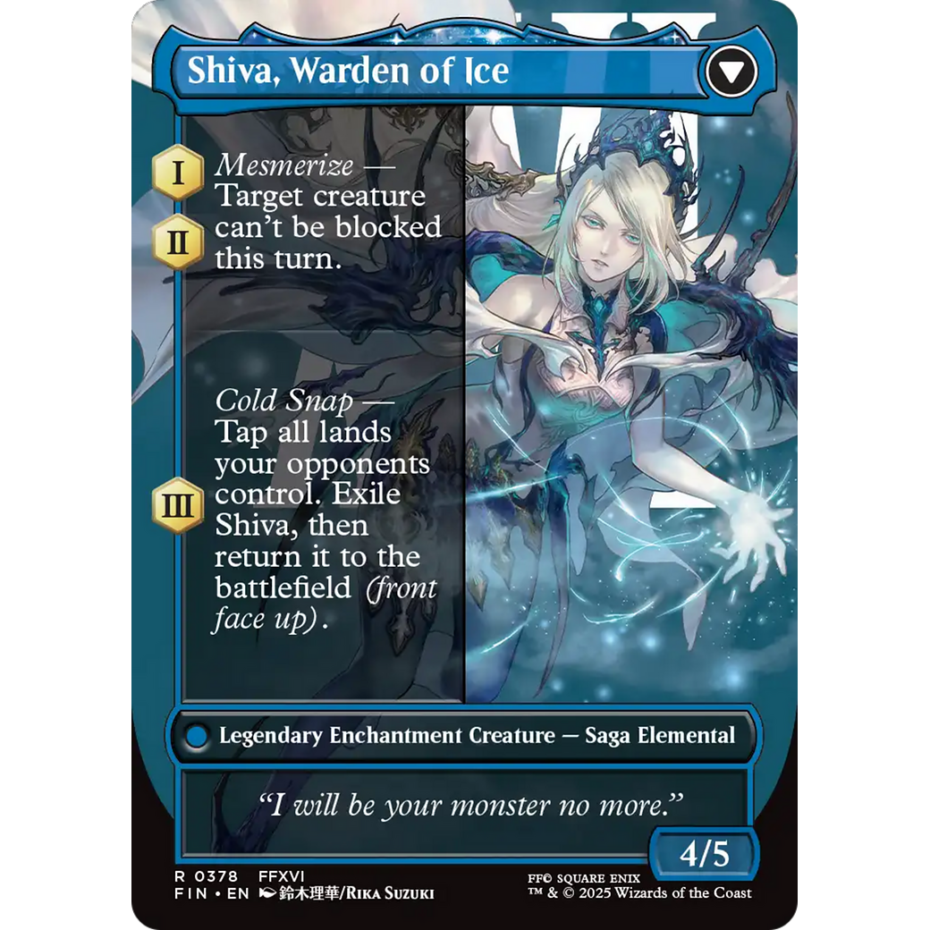 Jill, Shiva's Dominant (Borderless) (FIN-378) - FINAL FANTASY: (enchantment) (Borderless) Foil