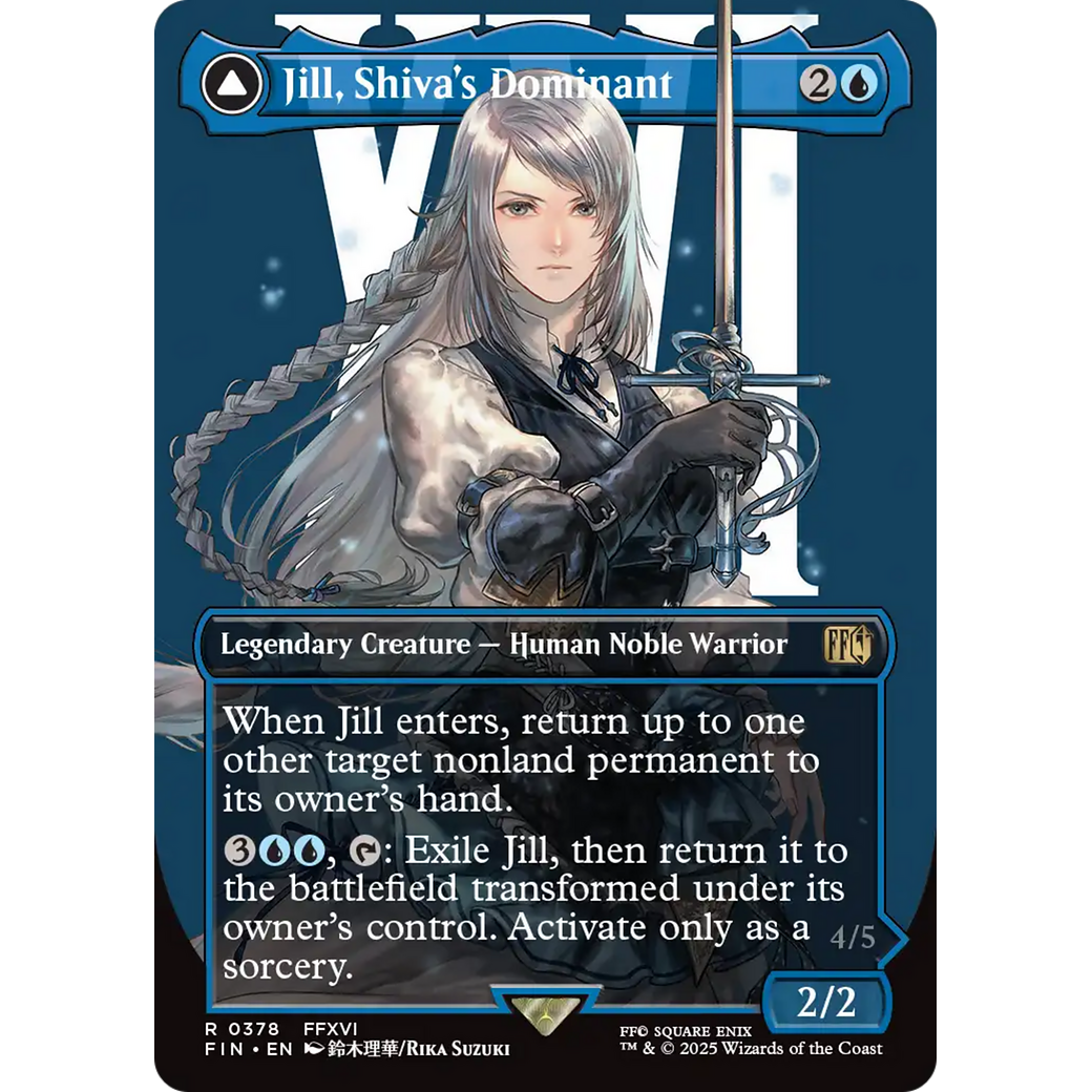 Jill, Shiva's Dominant (Borderless) (FIN-378) - FINAL FANTASY: (enchantment) (Borderless) Foil