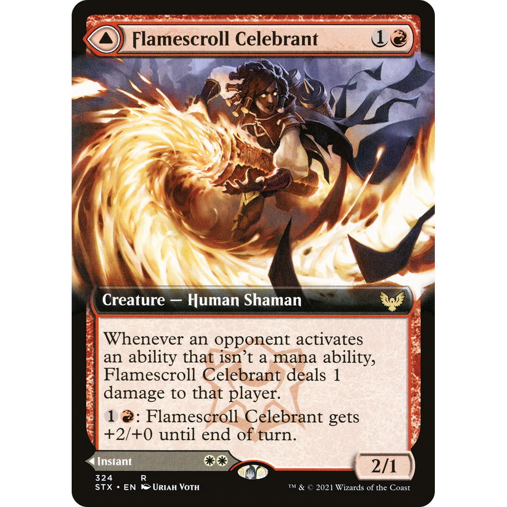 Flamescroll Celebrant (Extended Art) (STX-324) - Strixhaven: School of Mages: (Extended Art)