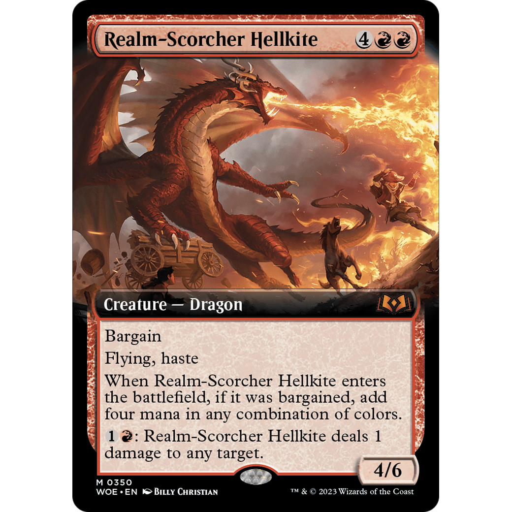 Realm-Scorcher Hellkite (WOE-350) - Wilds of Eldraine: (Extended Art) Foil