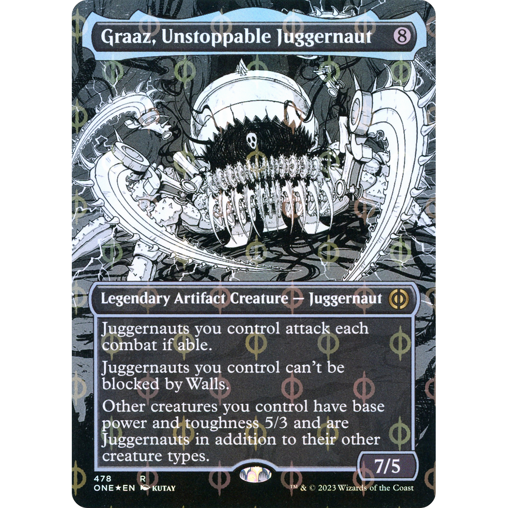 Graaz, Unstoppable Juggernaut (ONE-478) - Phyrexia: All Will Be One: (Showcase) (Borderless) Foil