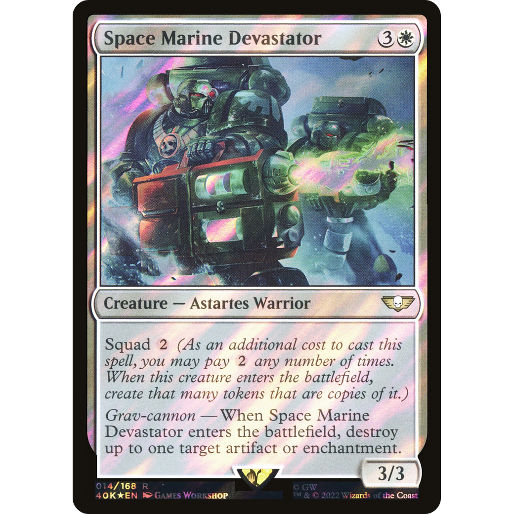 Space Marine Devastator (40K-014) - Warhammer 40,000 Commander Foil