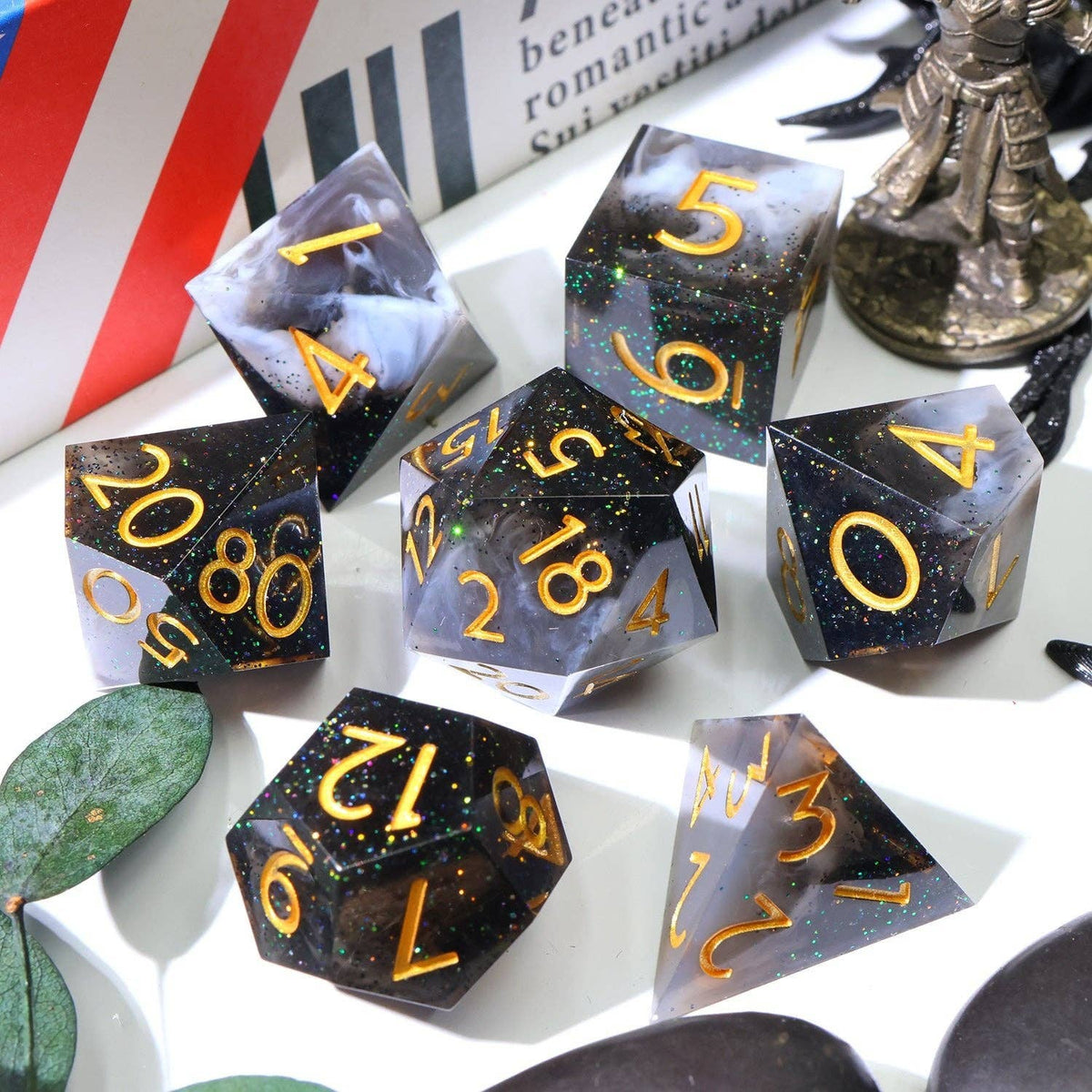 Dark Matter 7-Piece Polyhedral Dice Set