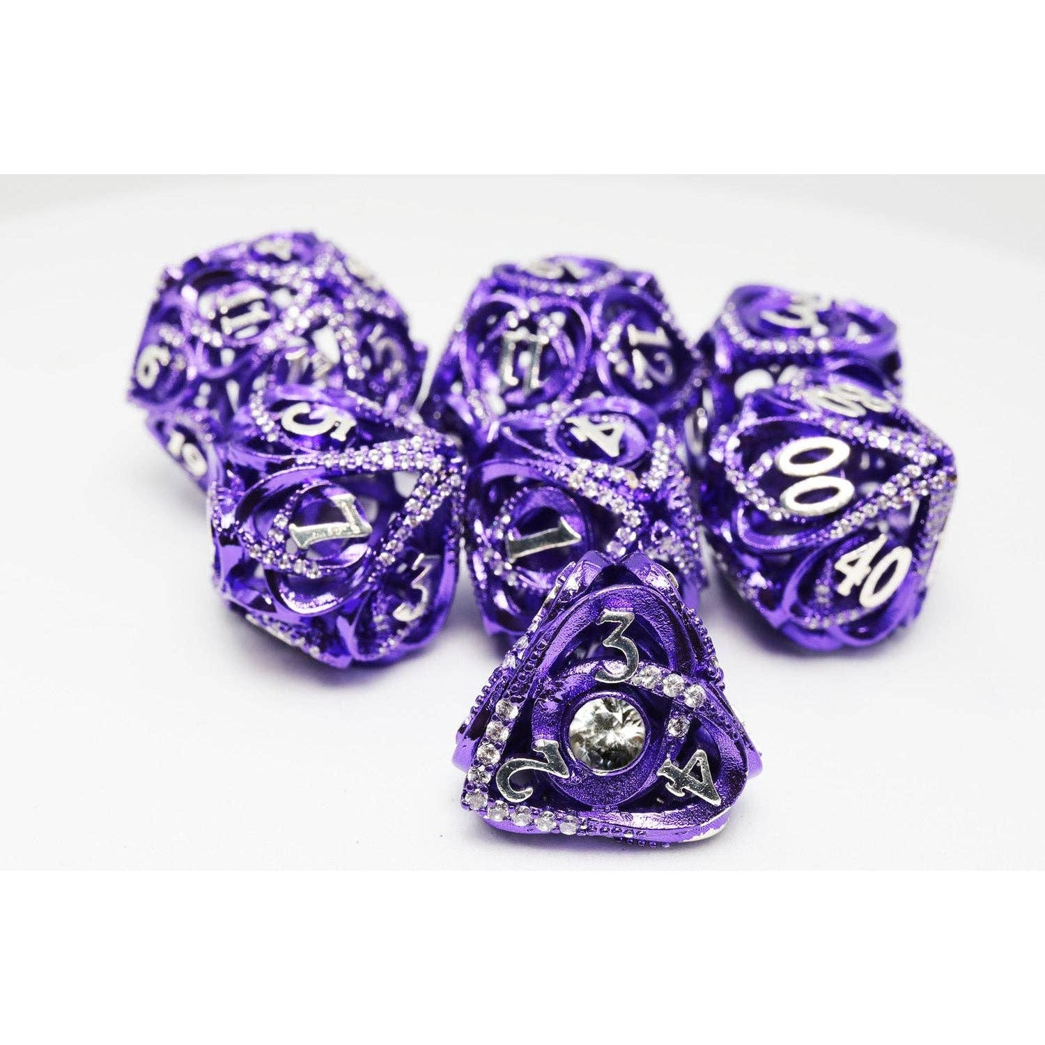 Hollow Hearts: Jeweled Purple - Metal RPG Dice Set