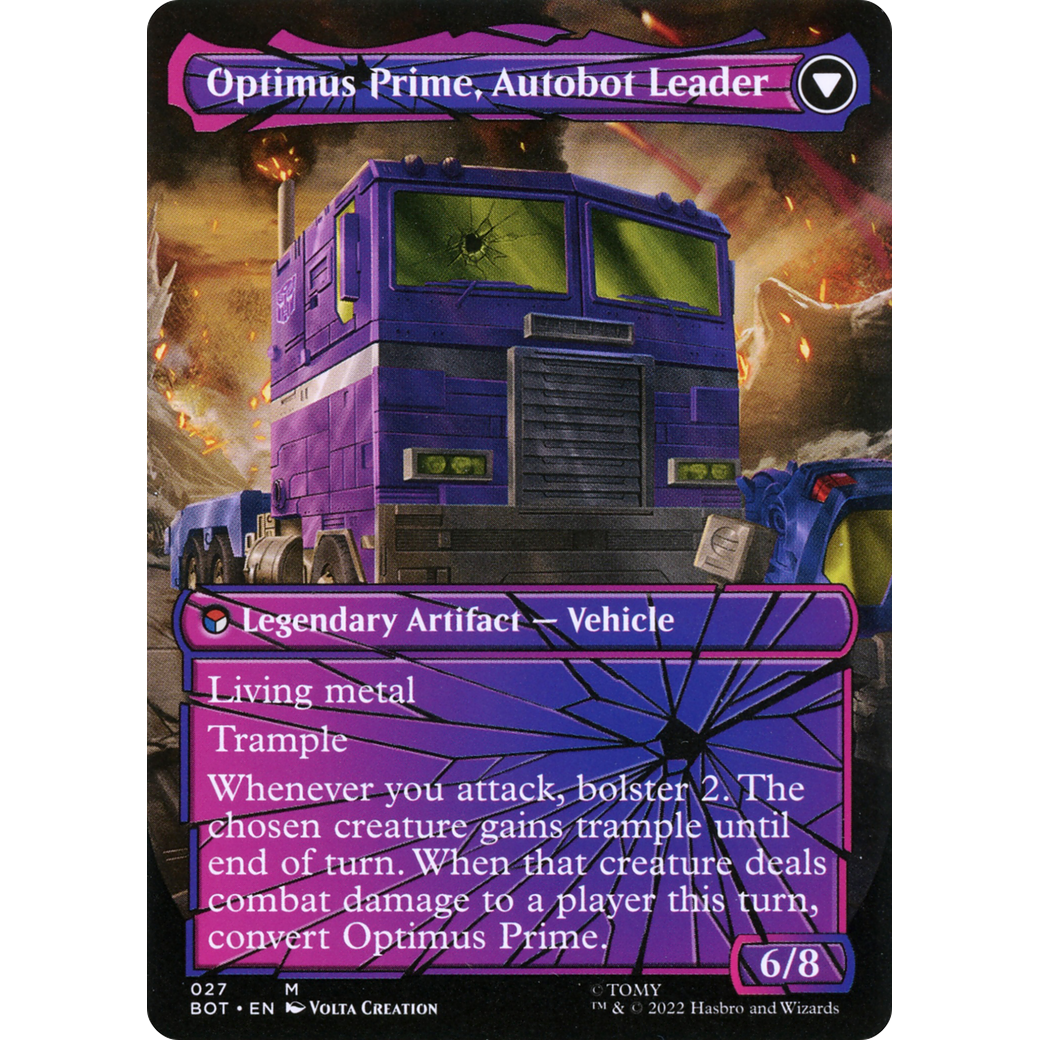 Optimus Prime, Hero (Shattered Glass) (BOT-027) - Transformers: (shatteredglass, convertdfc) (Borderless) Foil