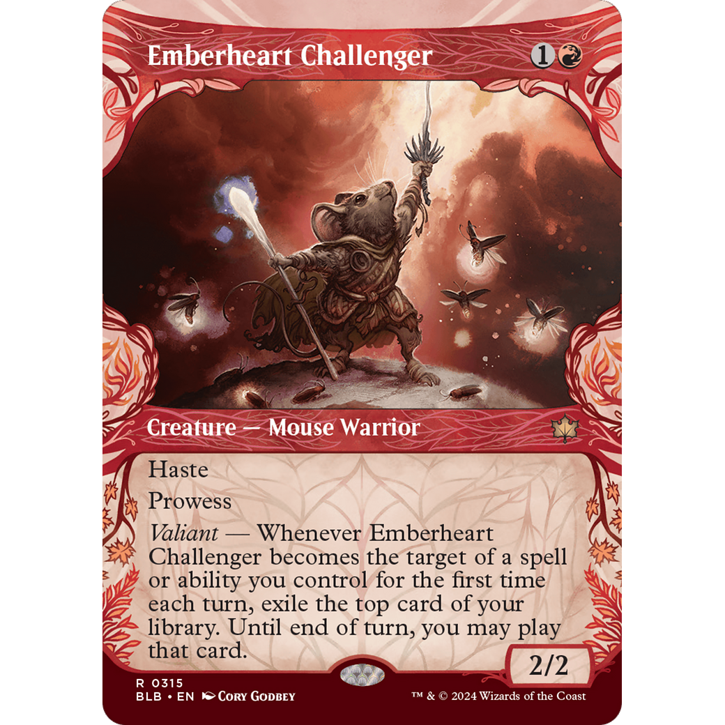 Emberheart Challenger (BLB-315) - Bloomburrow: (Showcase) (Borderless) Foil
