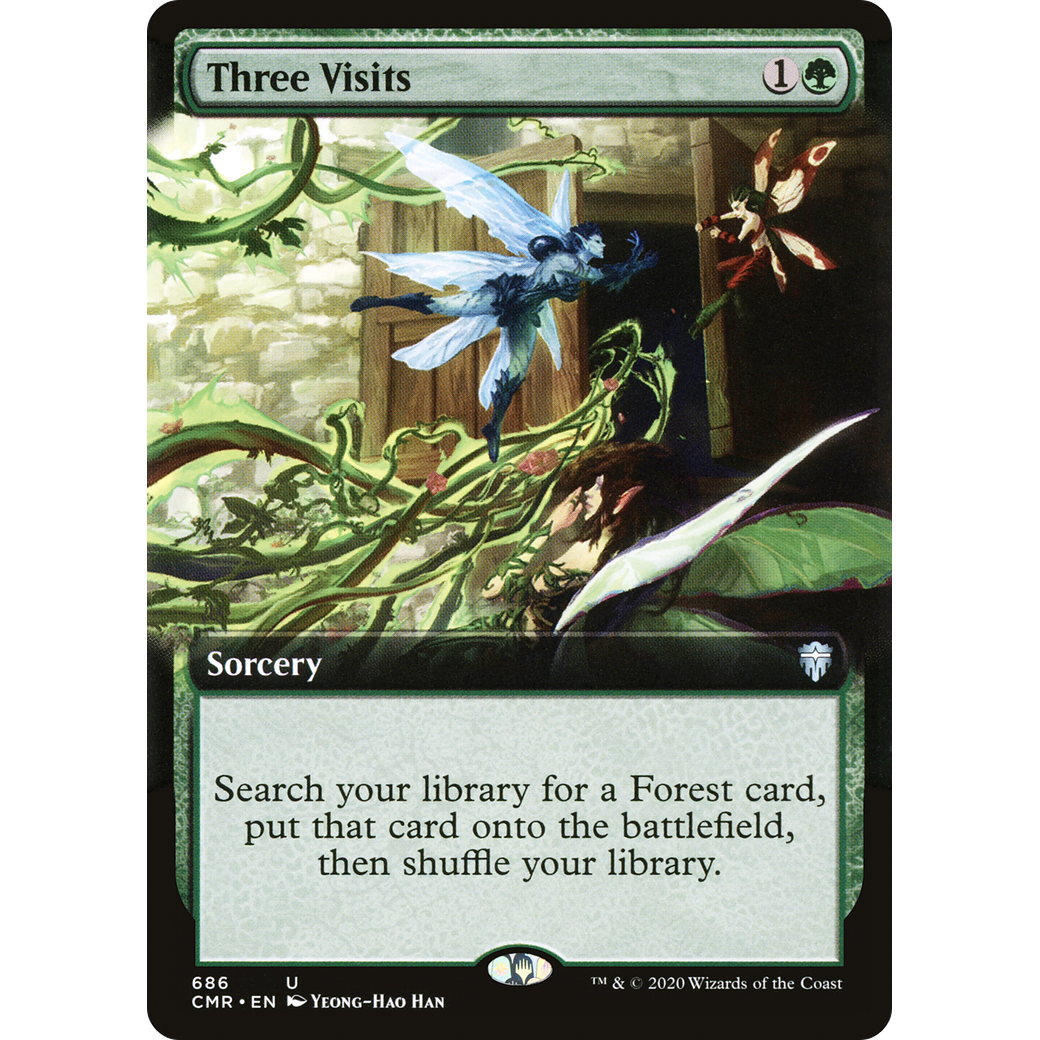 Three Visits (Extended Art) (CMR-686) - Commander Legends: (Extended Art)