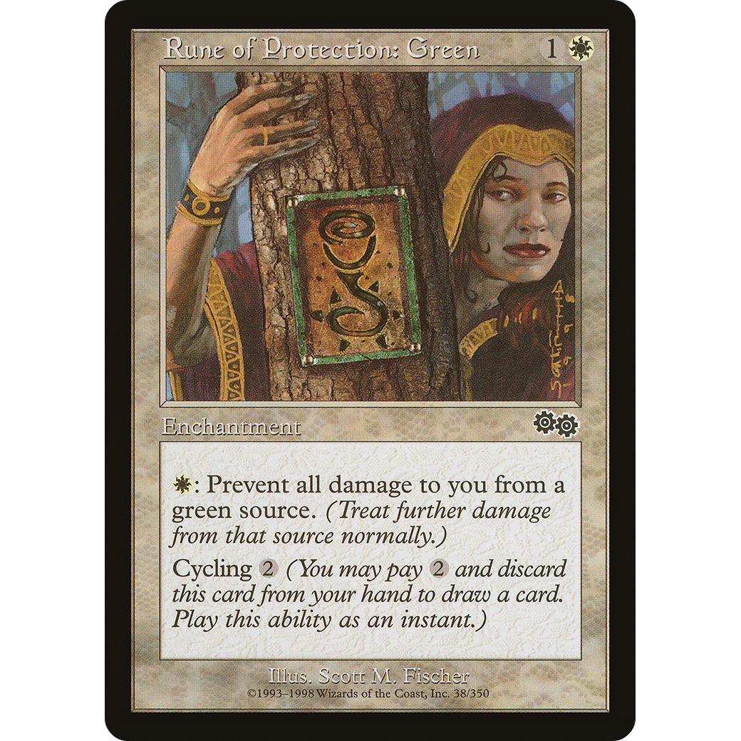 Rune of Protection: Green (USG-038) - Urza's Saga