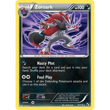 Zoroark 71/114 - Black and White Reverse Holofoil