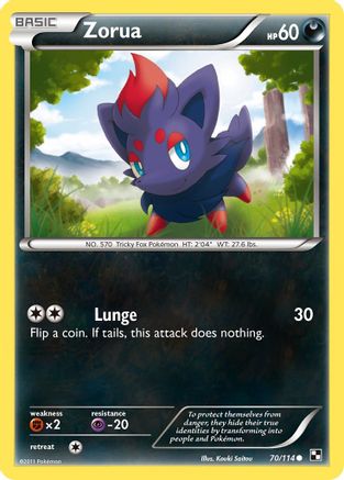 Zorua 70/114 - Black and White Reverse Holofoil