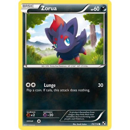 Zorua 70/114 - Black and White Reverse Holofoil