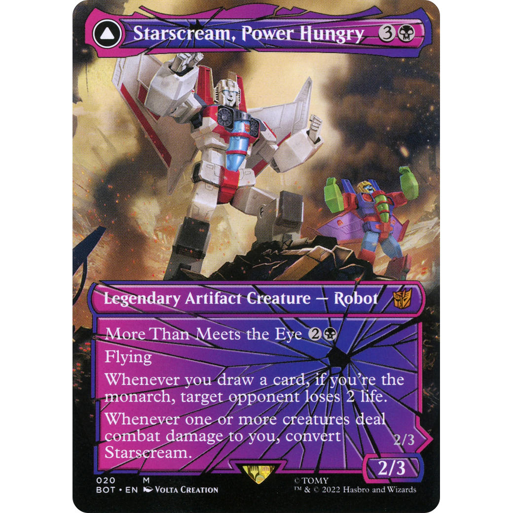 Starscream, Power Hungry (Shattered Glass) (BOT-020) - Transformers: (shatteredglass, convertdfc) (Borderless) Foil