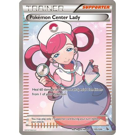 Pokemon Center Lady (105 Full Art) 105/106 - XY  Flashfire Holofoil