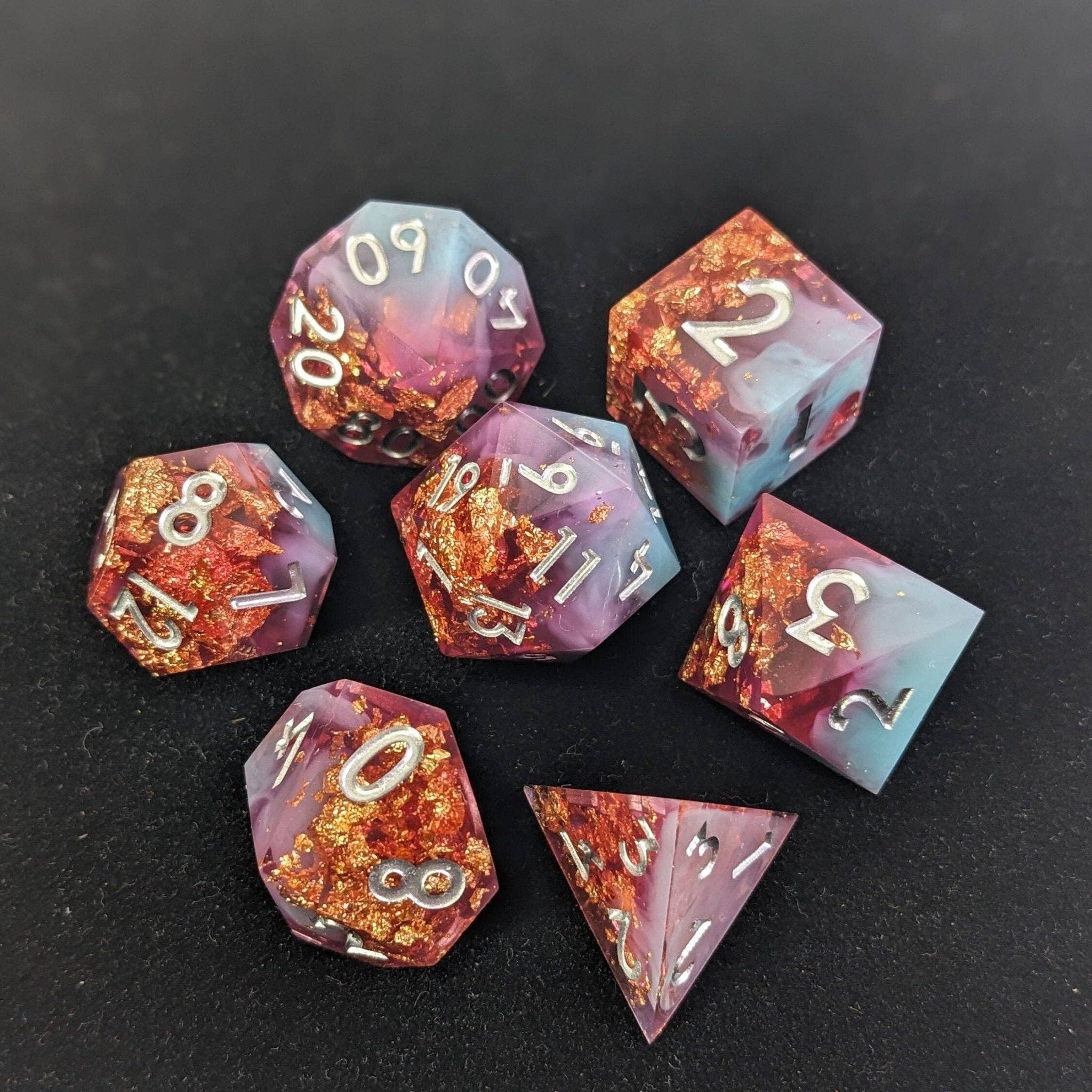 Celestial Frostglass 7-Piece Polyhedral Dice Set