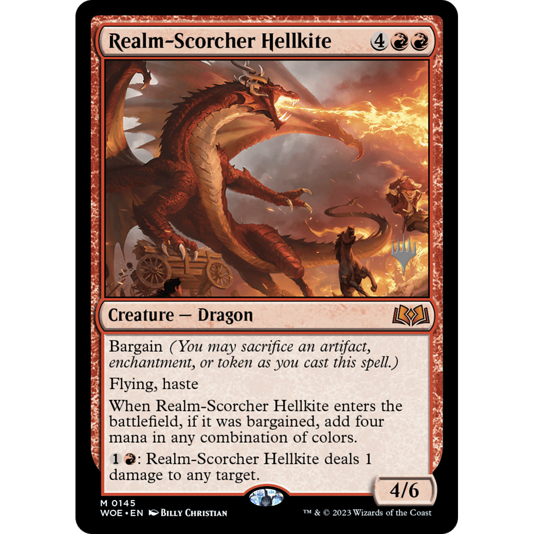 Realm-Scorcher Hellkite (PPWOE-145P) - Wilds of Eldraine Promos Foil