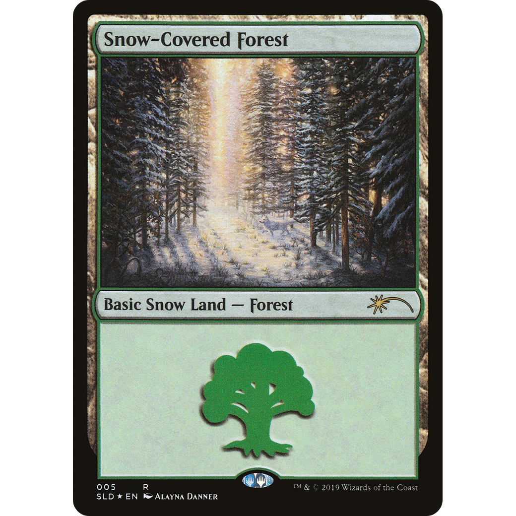 Snow-Covered Forest (5) (SLD-005) - Secret Lair Drop Foil