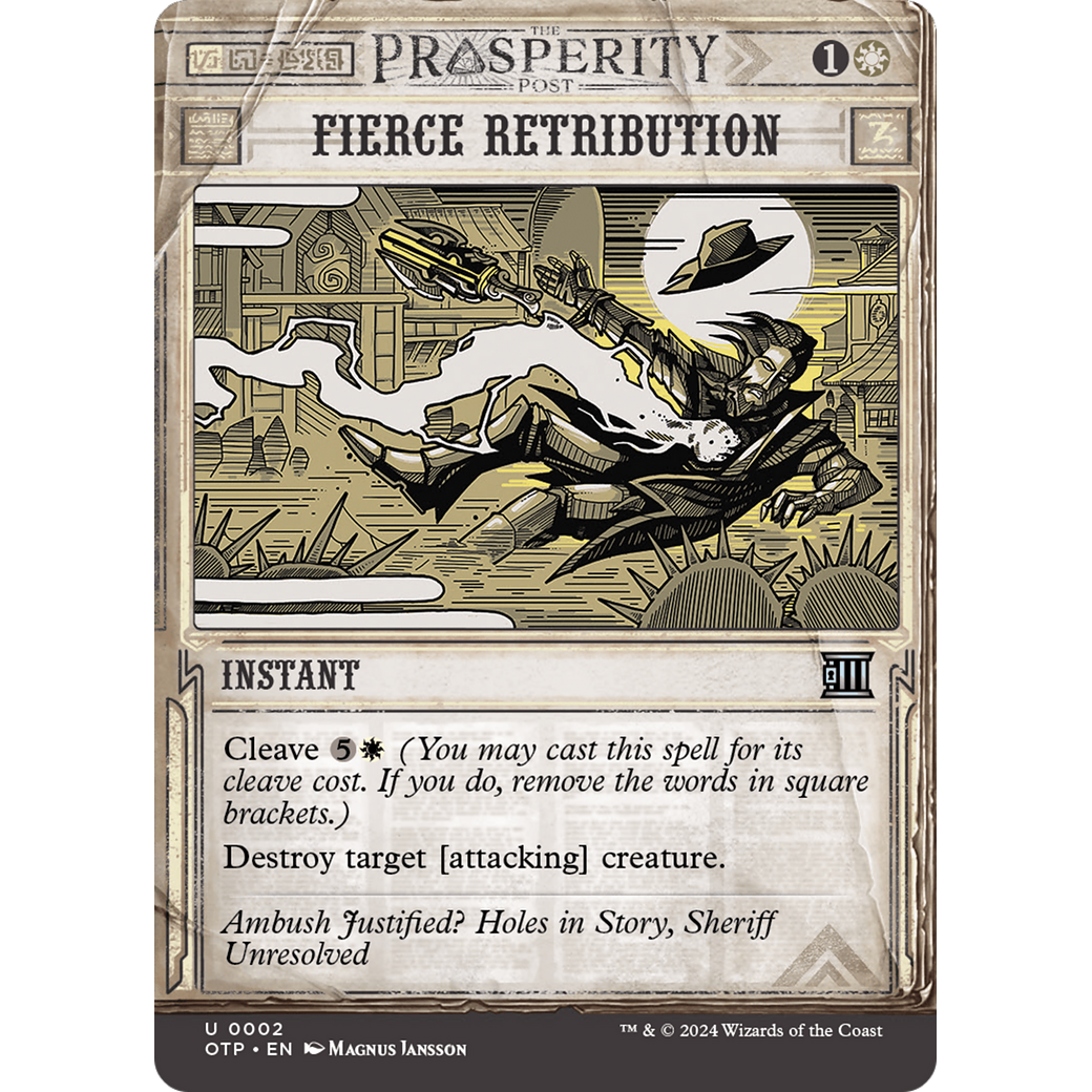 Fierce Retribution (OTP-002) - Breaking News: (Showcase) (Borderless) Foil