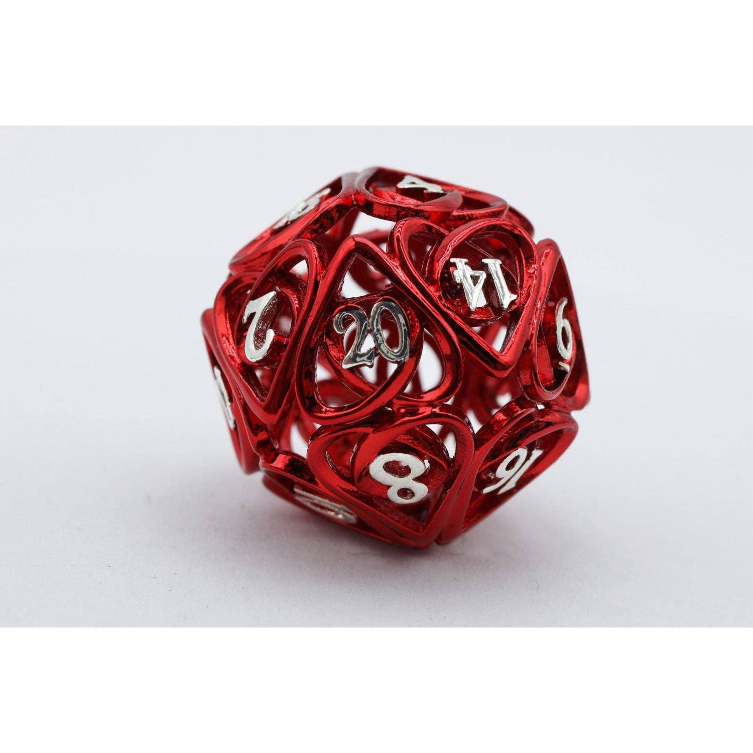Hollow Hearts: Red - Metal RPG Dice Set