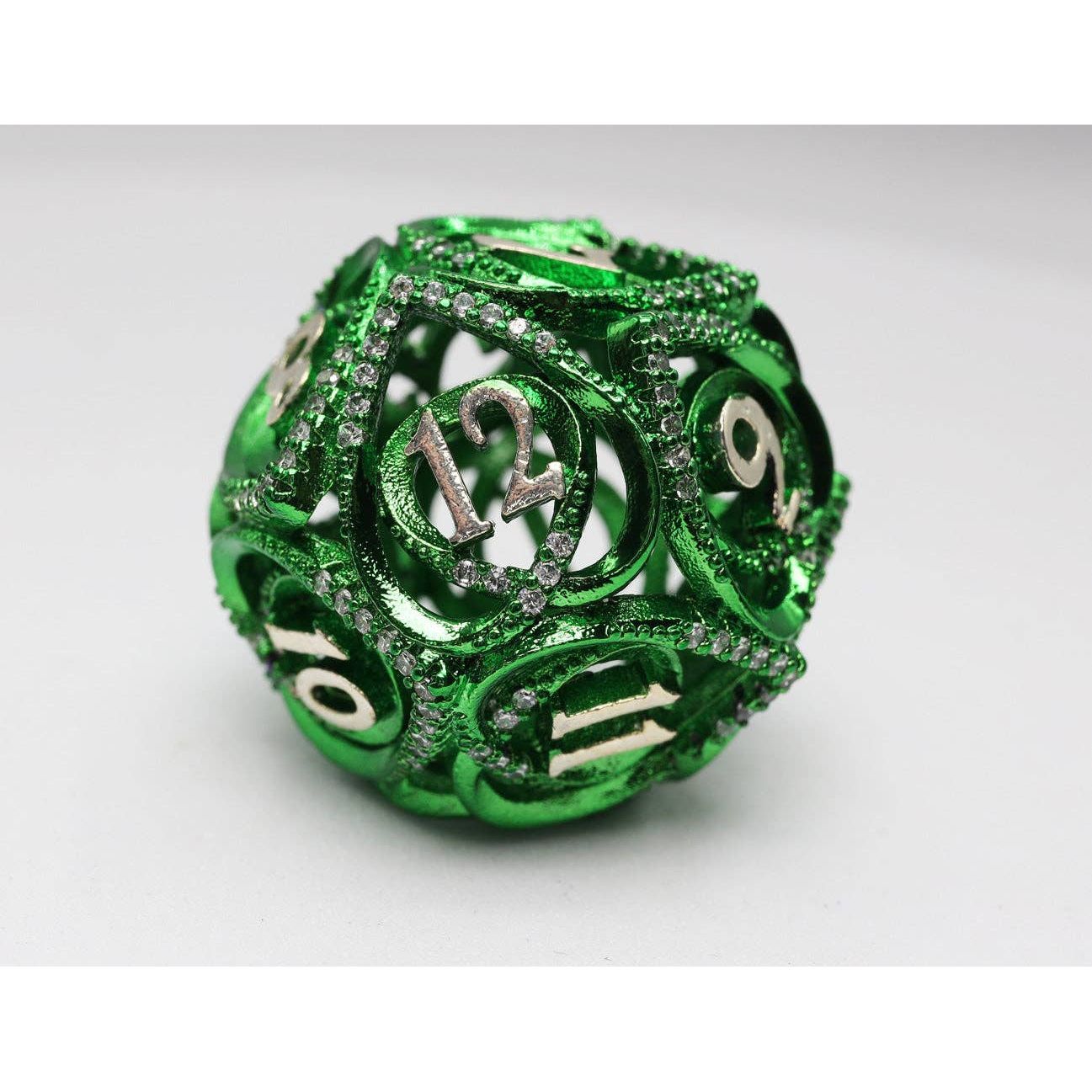 Hollow Hearts: Jeweled Green - Metal RPG Dice Set