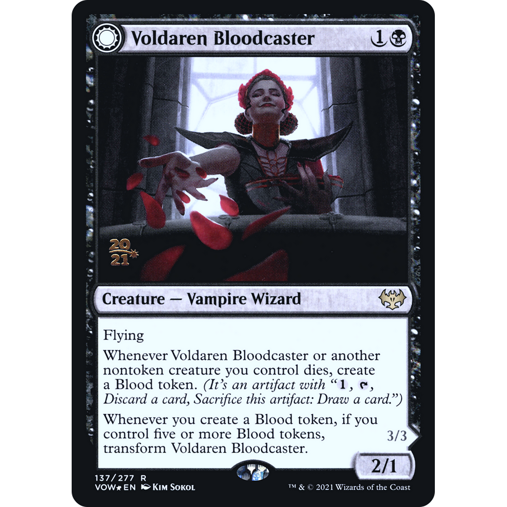 Voldaren Bloodcaster (PRE-137) - Innistrad: Crimson Vow Promos: (Double Faced Transform) Foil