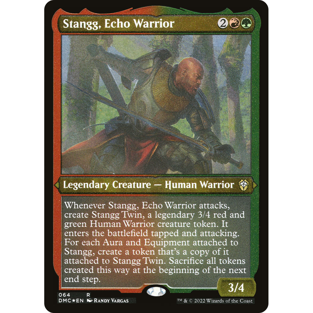 Stangg, Echo Warrior (DMC-064) - Dominaria United Commander Etched Foil