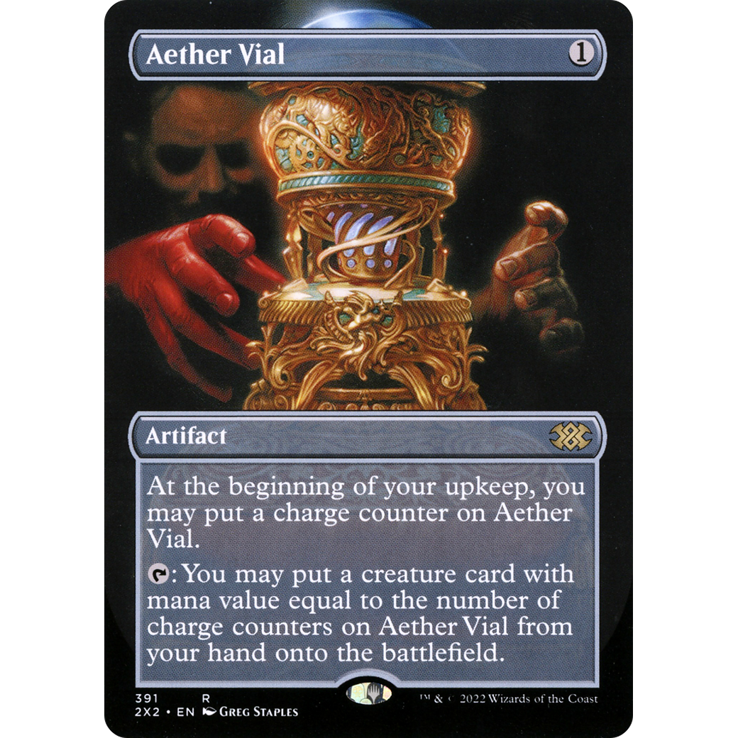 Aether Vial (Borderless) (2X2-391) - Double Masters 2022 (Borderless) Foil