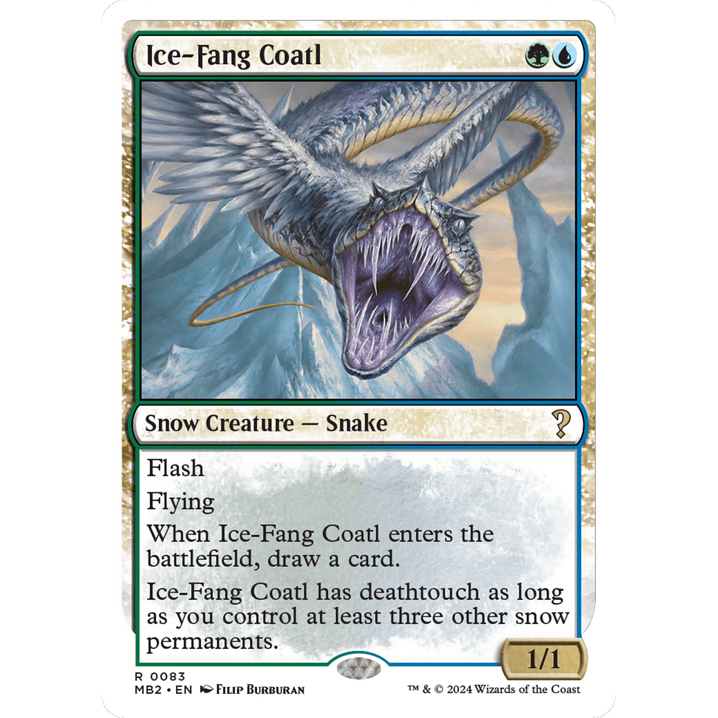 Ice-Fang Coatl (White Border) (MB2-083) - Mystery Booster 2: (snow)