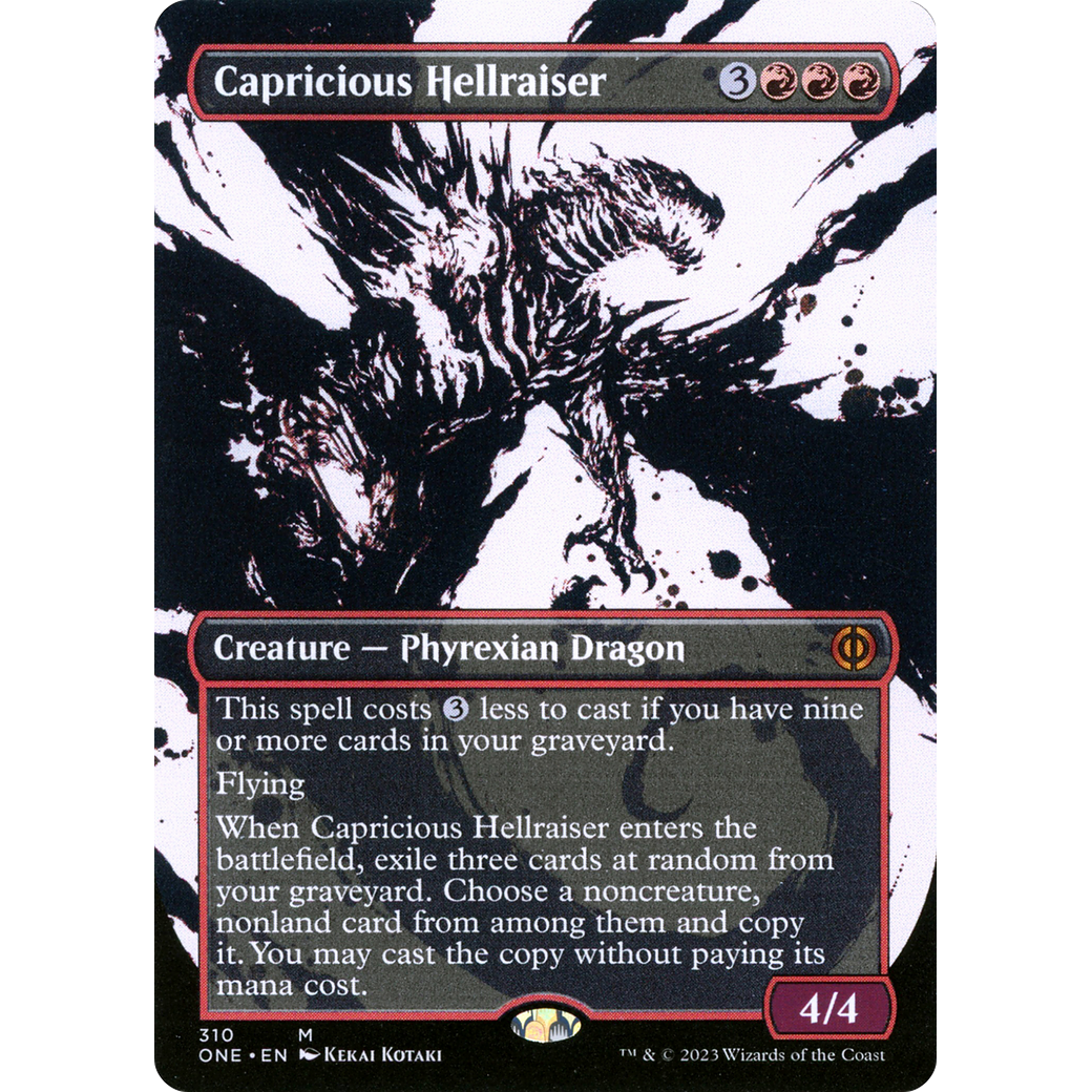 Capricious Hellraiser (ONE-310) - Phyrexia: All Will Be One: (Showcase) (Borderless)
