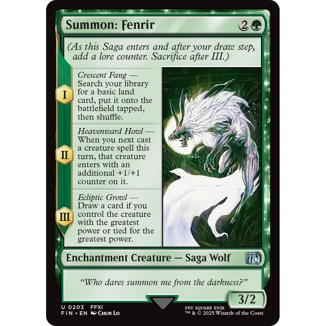 Summon: Fenrir (FIN-203) - FINAL FANTASY: (enchantment) Foil