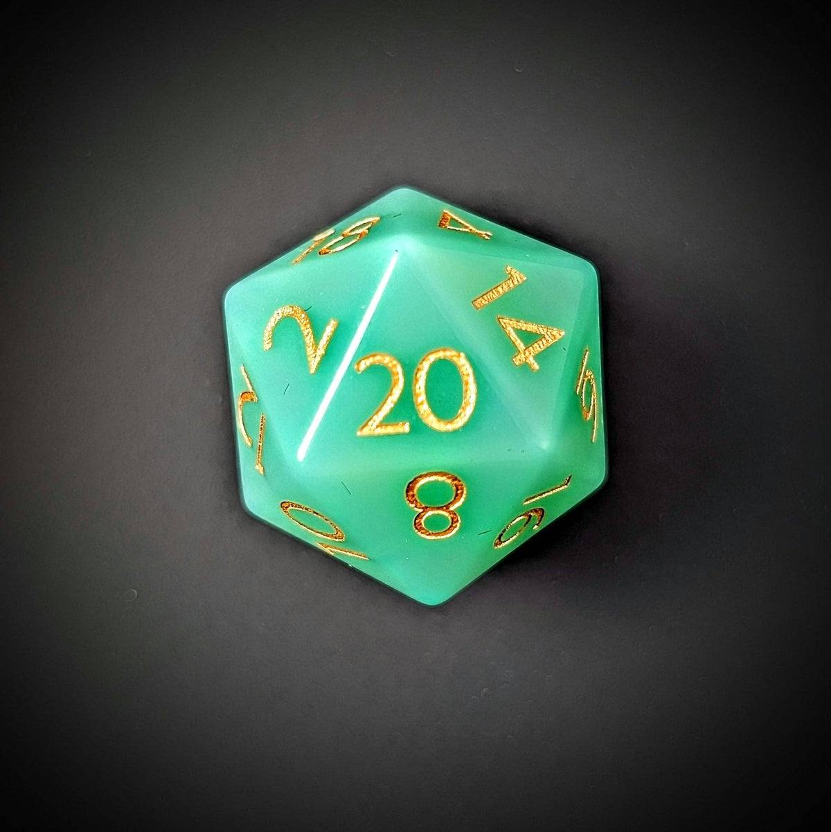Green Opalite - 7 Piece Polyhedral Gemstone Dice Set