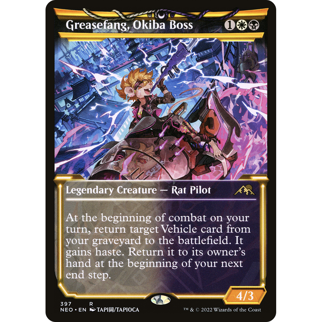 Greasefang, Okiba Boss (NEO-397) - Kamigawa: Neon Dynasty: (Showcase)