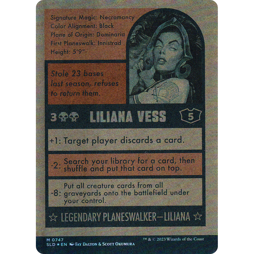 Liliana Vess (747) (Autographed) (SLD-747) - Secret Lair Drop: (Full Art) (Borderless) Foil