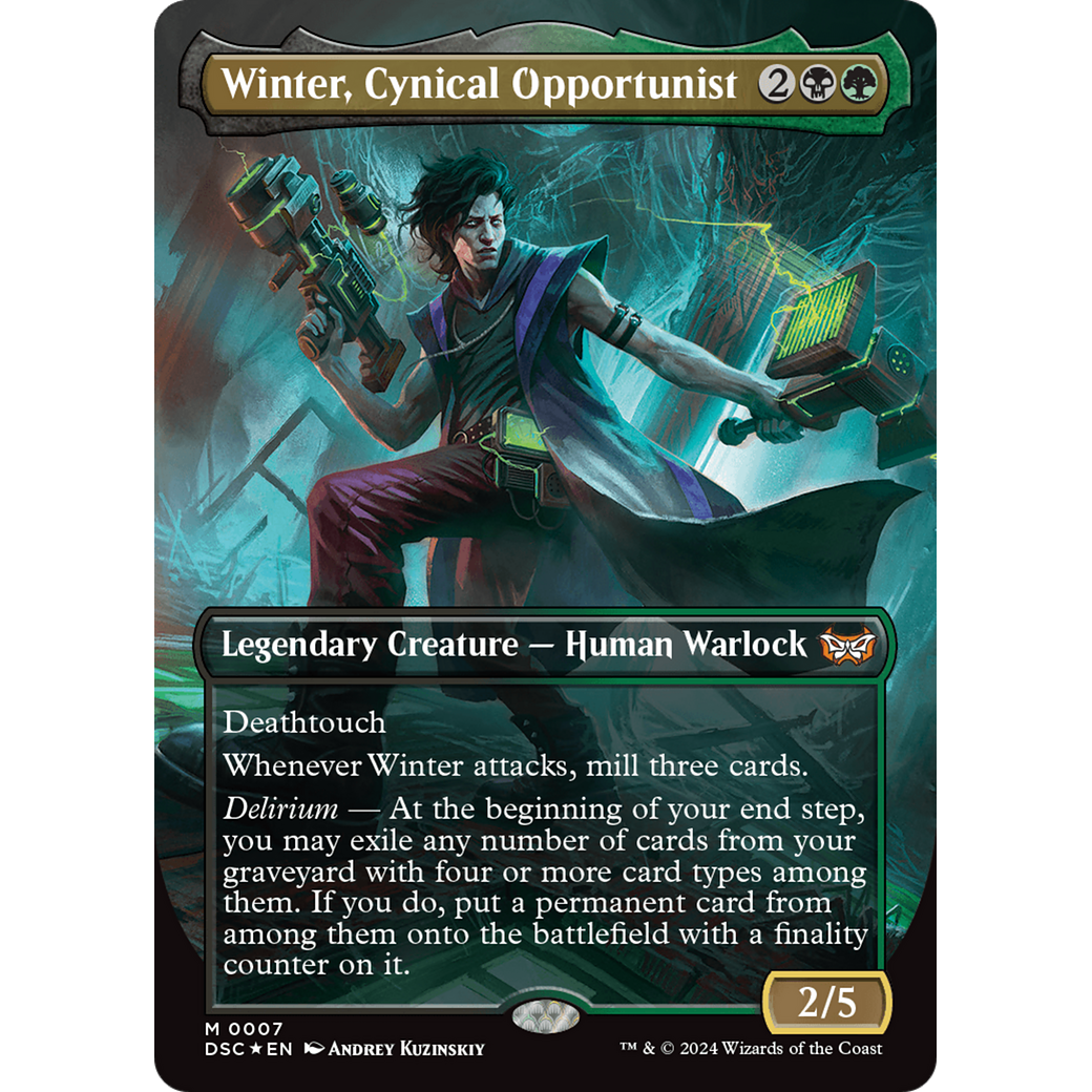Winter, Cynical Opportunist (DSC-007) - Duskmourn: House of Horror Commander (Borderless)