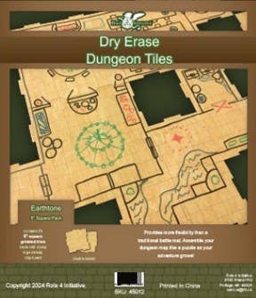 Dry Erase Dungeon Tiles, various colors, shapes, and sizes: Sand / Five 10" & Sixteen 5" Squares