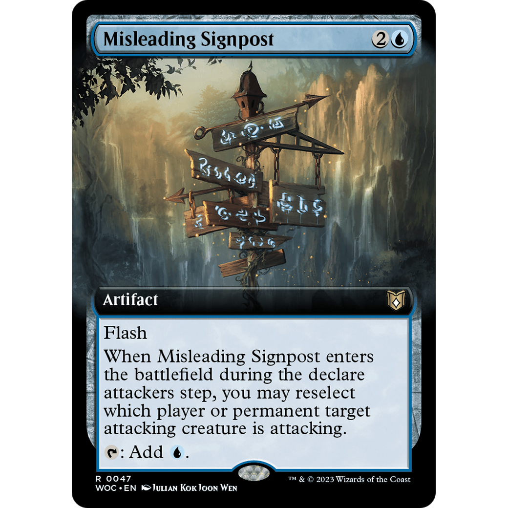 Misleading Signpost (WOC-047) - Wilds of Eldraine Commander: (Extended Art)