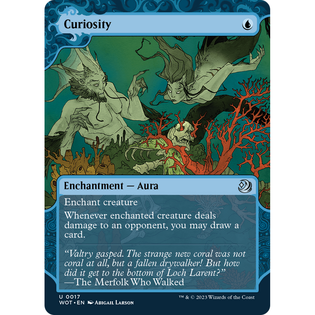 Curiosity (WOT-017) - Wilds of Eldraine: Enchanting Tales: (Showcase) (Borderless) Foil