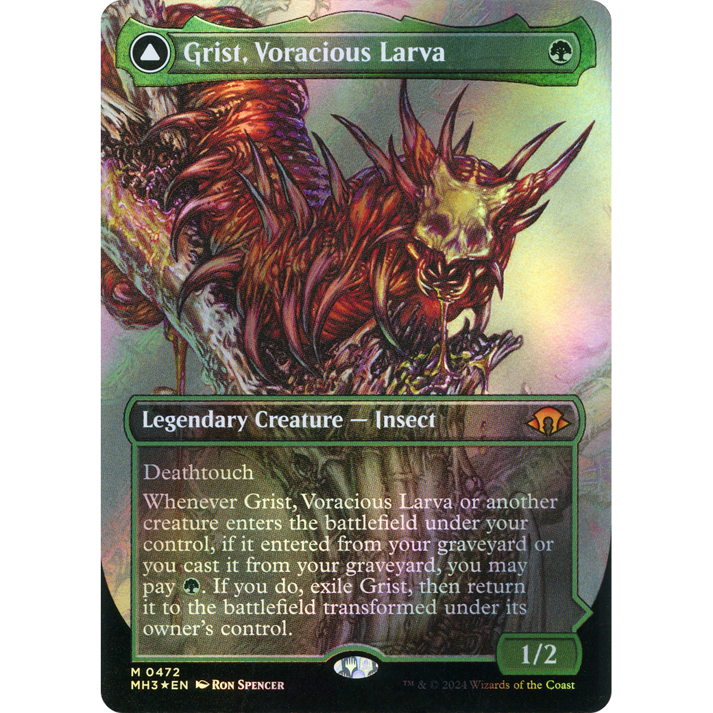 Grist, Voracious Larva // Grist, the Plague Swarm (MH3-472) - Modern Horizons 3 (Borderless) Foil
