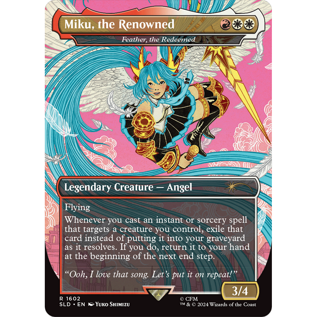 Miku, the Renowned - Feather, the Redeemed (SLD-1602) - Secret Lair Drop / Miku, the Renowned (Borderless)