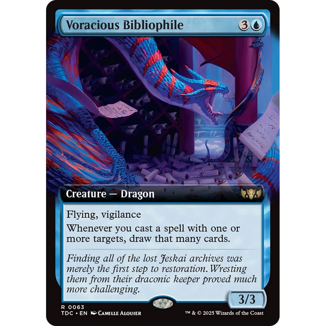 Voracious Bibliophile (TDC-063) - Commander: Tarkir: Dragonstorm: (Extended Art)