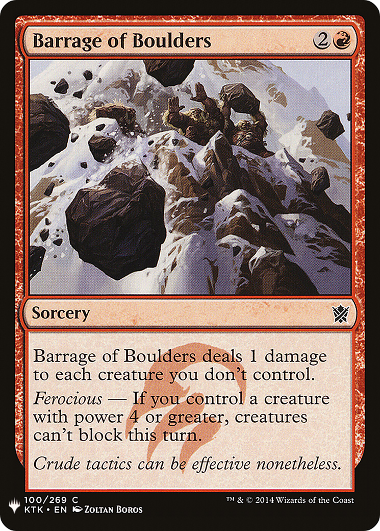 Barrage of Boulders (LIST-100) - The List