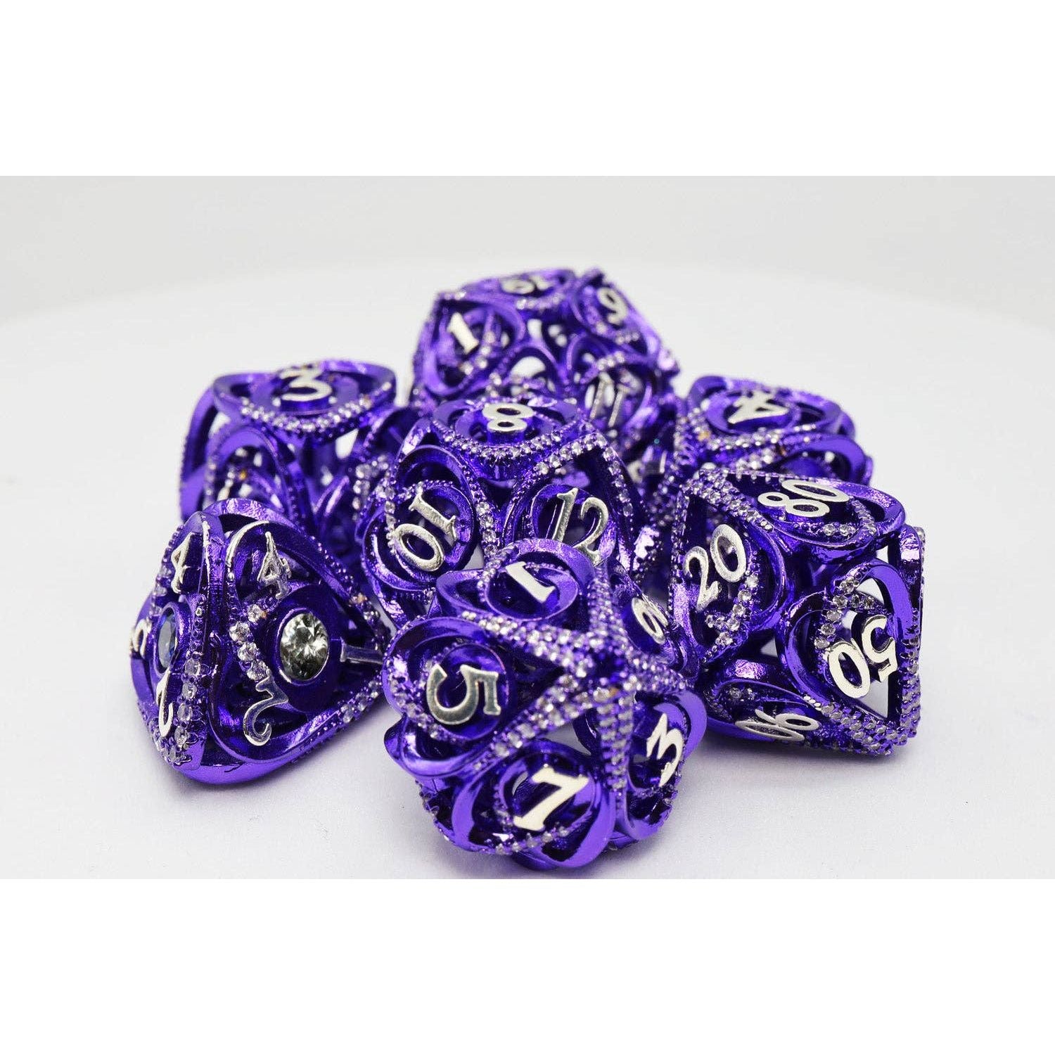 Hollow Hearts: Jeweled Purple - Metal RPG Dice Set