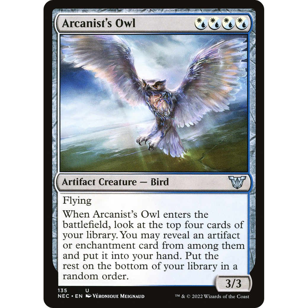 Arcanist's Owl (NEC-135) - Neon Dynasty Commander