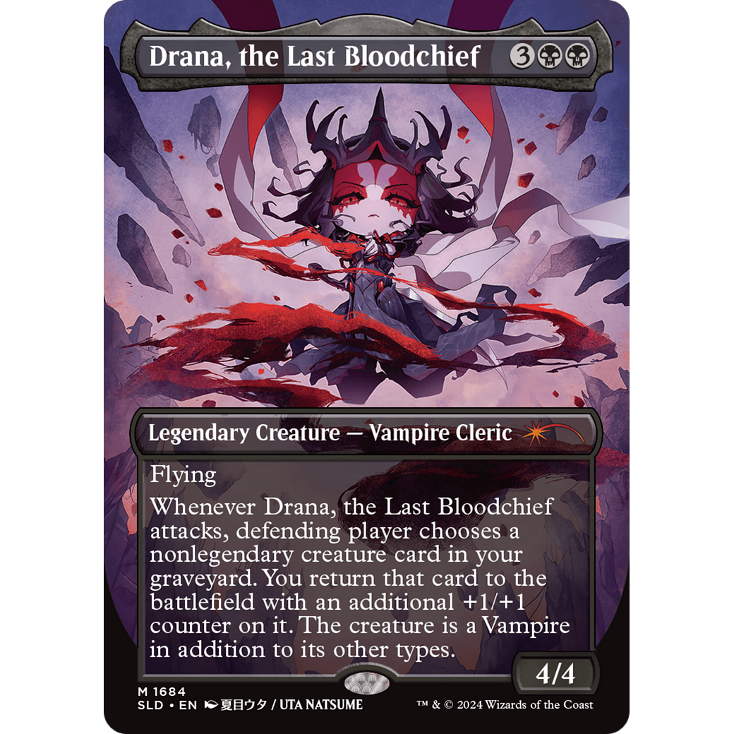 Drana, the Last Bloodchief (Rainbow Foil) (SLD-1684) - Secret Lair Drop (Borderless) Foil