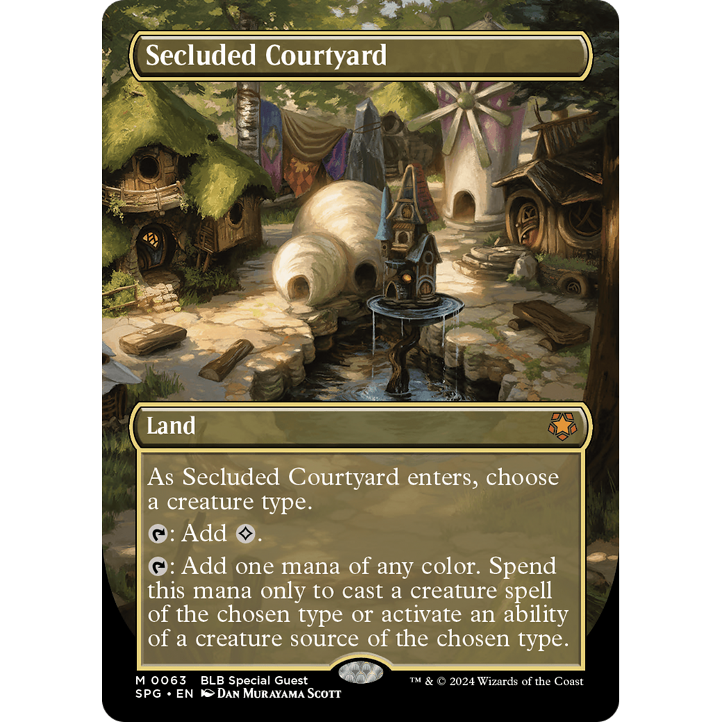 Secluded Courtyard (Borderless) (SPG-063) - Special Guests (Borderless) Foil